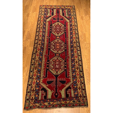 4.3 x 11.6 Vintage Hand Knotted 100% Wool Vegetable Dye Area Rug 501085 Montaage Inc. image 5