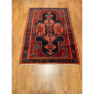 3.5 x 6.8 Vintage Tribal Rust 100% Wool Vegetable Dye Rug 501169 Montaage Inc. image 1