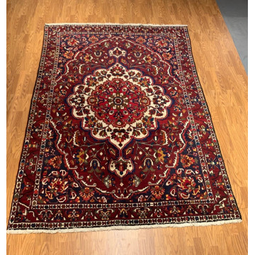 6.9 x 9.8 Vintage Hand Knotted 100% Wool Vegetable Dye Area Rug 501174 Montaage Inc. image 1