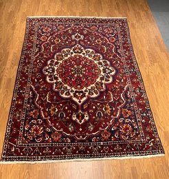 6.9 x 9.8 Vintage Hand Knotted 100% Wool Vegetable Dye Area Rug 501174 Montaage Inc. image 4
