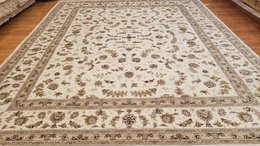 8 x 10 Ivory Fine Sino Wool & Silk Hand Knotted Oriental Rug 501261 Montaage Inc. image 1