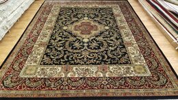 9 x 12 Black fine Quality Hand Knotted Wool Oriental Rug 501662 Montaage Inc. image 1
