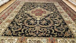 9 x 12 Black fine Quality Hand Knotted Wool Oriental Rug 501662 Montaage Inc. image 9