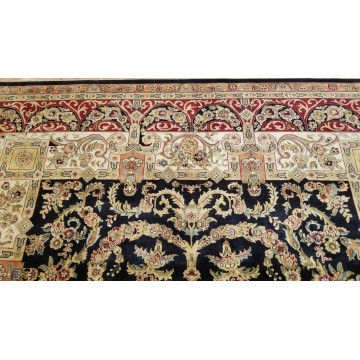 8 x 10 Fine Quality Vegetable Dye Black & Red Hand Knotted Wool Rug 501669 Montaage Inc. image 7