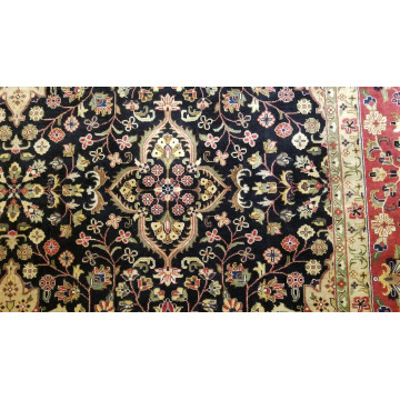 8 x 10 Fine Quality Vegetable Dye Black & Rose Hand Knotted Wool Rug 501670 Montaage Inc. image 6