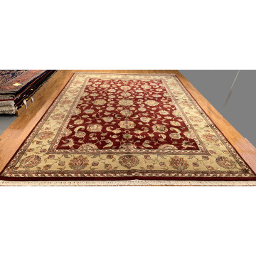 9 x 12 Red Very Beautiful Wool & Silk hand Knotted Wool Oriental Rug 501730 Montaage Inc. image 1