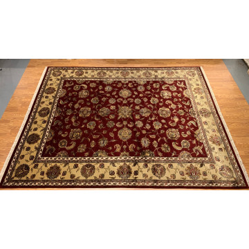 9 x 12 Red Very Beautiful Wool & Silk hand Knotted Wool Oriental Rug 501730 Montaage Inc. image 3