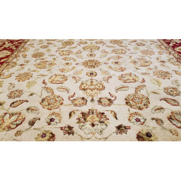 8 x 10 Indo Agra Hand spawned Wool & Silk Hand Knotted Oriental Rug