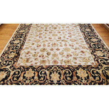 8 x 10 Indo Agra Hand spawned Wool & Silk Hand Knotted Oriental Rug