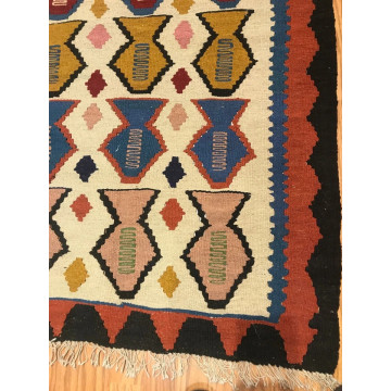 3.3x 4.11 Kilim 100% Wool Hand Knotted Area Rug #199 Montaage Inc. image 5