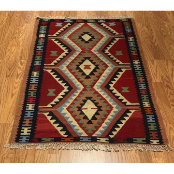 3.3 x 5.1  Kilim 100% Wool Hand Knotted Area Rug 1117-98 Montaage Inc. image 3