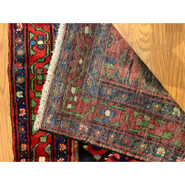 3.6x 6.4 Vintage Tribal Geometric  Navy 100% Wool Rug Vegetable Dye Rug 413070-1 Montaage Inc. image 4