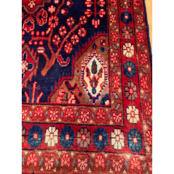 4.2x 6.4 Vintage Tribal Geometric  Navy 100% Wool Rug Vegetable Dye Rug 413186-1 Montaage Inc. image 2
