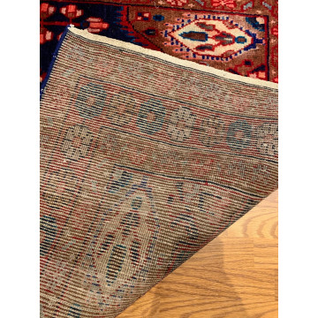 4.2x 6.4 Vintage Tribal Geometric  Navy 100% Wool Rug Vegetable Dye Rug 413186-1 Montaage Inc. image 6