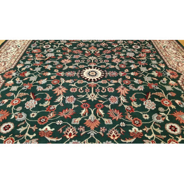 9 x 12  Green Ivory Indo All Over Hand Knotted Wool Oriental Rug 41NO Montaage Inc. image 3
