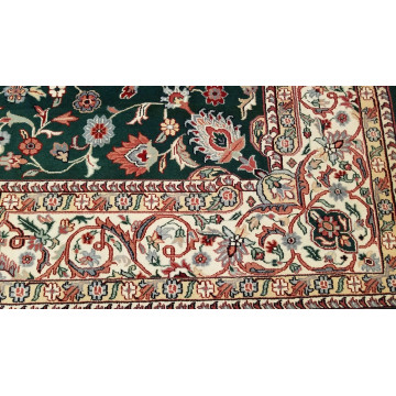9 x 12  Green Ivory Indo All Over Hand Knotted Wool Oriental Rug 41NO Montaage Inc. image 7