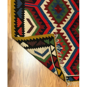3.3 x 5.2   Kilim 100% Wool Hand Knotted Area Rug 98-1086 Montaage Inc. image 5