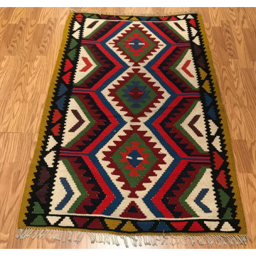 3.3 x 5.2   Kilim 100% Wool Hand Knotted Area Rug 98-1086 Montaage Inc. image 2
