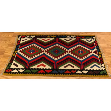 3.3 x 5.2   Kilim 100% Wool Hand Knotted Area Rug 98-1086 Montaage Inc. image 4