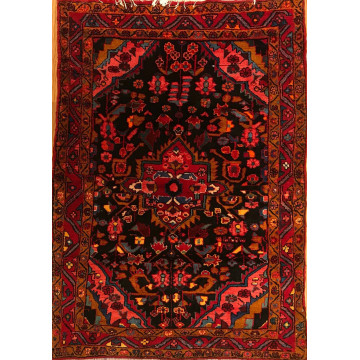 4.10 x 6.11 Vintage Tribal 100% Wool Hand Knotted Vegetable Dye Area Rug FBJ2003 Montaage Inc. image 1