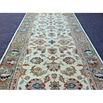 2.6 x 18 Pak Peshavar Runner Vegetable dye Wool Hand Knotted Rug