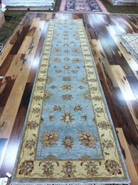 2.6 x 12 Pak Peshavar Vegetable Dye Hand Knotted Oriental Rug Wool KH Montaage Inc. image 1