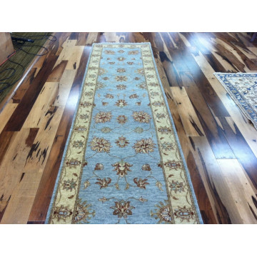 2.6 x 12 Pak Peshavar Vegetable Dye Hand Knotted Oriental Rug Wool
