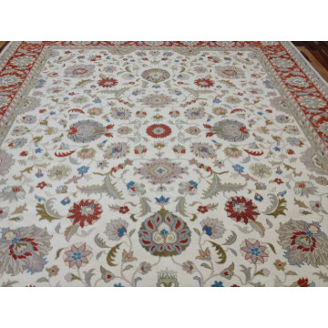 8 x 10 Fine Beautiful Ivory Rust Hand Knotted Oriental Rug Wool KH Montaage Inc. image 5