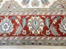8 x 10 Fine Beautiful Ivory Rust Hand Knotted Oriental Rug Wool KH Montaage Inc. image 8