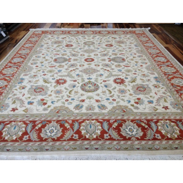 8 x 10 Fine Beautiful Ivory Rust Hand Knotted Oriental Rug Wool KH Montaage Inc. image 1