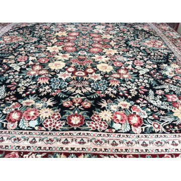 8 x 10 Very Fine Quality Hand Knotted Black & Red Pakistan Wool Rug KH Montaage Inc. image 2