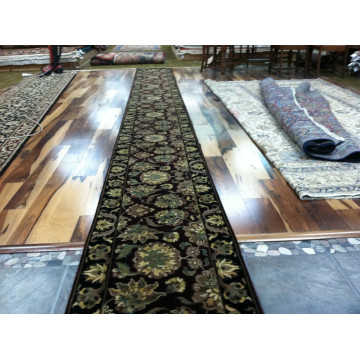 2 x 20 Runner Indo Agra Hand Knotted Wine & Black Wool Rug KH Montaage Inc. image 4