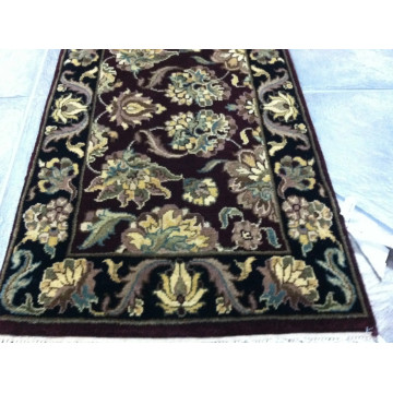 2 x 20 Runner Indo Agra Hand Knotted Wine & Black Wool Rug KH Montaage Inc. image 6