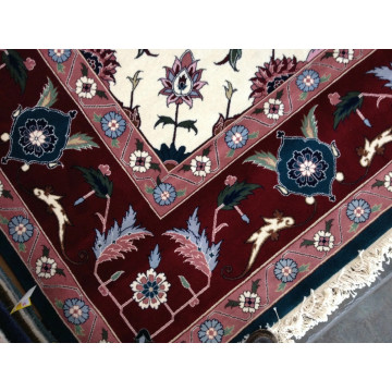 12 x 15 Green Very Fine Sino Hand Knotted Wool Oriental Rug