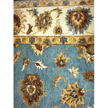 Pak Peshawar 10x14 Hand Knotted Wool Rug Blue Ivory Oriental Area Carpet
