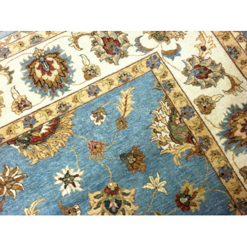 Pak Peshawar 10x14 Hand Knotted Wool Rug Blue Ivory Oriental Area Carpet KH00003 Montaage Inc. image 4