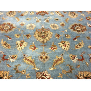 Pak Peshawar 10x14 Hand Knotted Wool Rug Blue Ivory Oriental Area Carpet KH00003 Montaage Inc. image 3