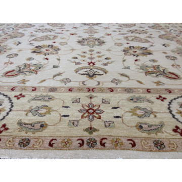8x10 Ivory & Gold Indo Gazni Hand Knotted Wool Vegetable Dyed Area Rug KH00007 Montaage Inc. image 2
