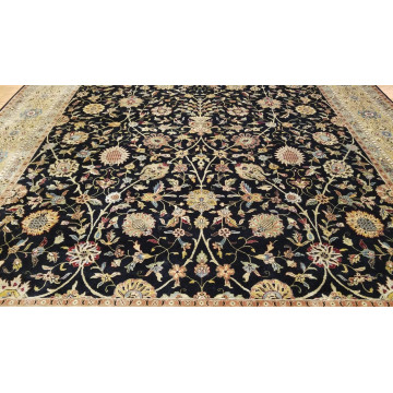 9 x 12 Black & Gold Fine Quality India  All Over Hand Knotted Wool Oriental Rug Mo1000 Montaage Inc. image 1