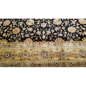 9 x 12 Black & Gold Fine Quality India  All Over Hand Knotted Wool Oriental Rug Mo1000 Montaage Inc. image 3