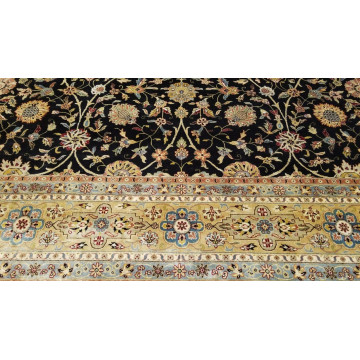 9 x 12 Black & Gold Fine Quality India  All Over Hand Knotted Wool Oriental Rug Mo1000 Montaage Inc. image 6