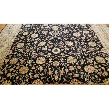 9 x 12 Black & Gold Fine Quality India  All Over Hand Knotted Wool Oriental Rug Mo1000 Montaage Inc. image 2