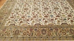 9 x 12 Ivory & Beige Fine Quality India  All Over Hand Knotted Wool Oriental Rug MO10001 Montaage Inc. image 3