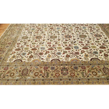 9 x 12 Ivory & Beige Fine Quality India  All Over Hand Knotted Wool Oriental Rug MO10001 Montaage Inc. image 2