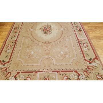 6 x 9 Hand woven French Needlepoint Portuguese Aubusson 100% wool Area rug Mon-200022 Montaage Inc. image 2