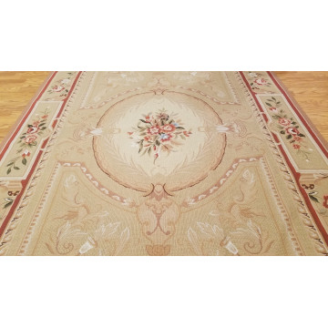6 x 9 Hand woven French Needlepoint Portuguese Aubusson 100% wool Area rug Mon-200022 Montaage Inc. image 11