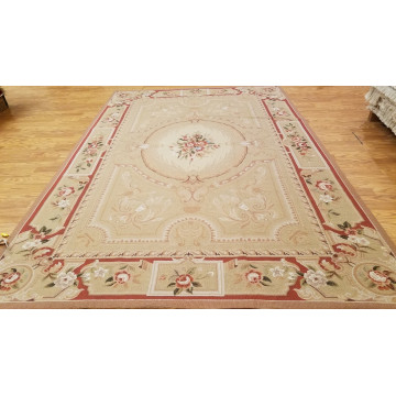 6 x 9 Hand woven French Needlepoint Portuguese Aubusson 100% wool Area rug Mon-200022 Montaage Inc. image 1