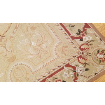 6 x 9 Hand woven French Needlepoint Portuguese Aubusson 100% wool Area rug Mon-200022 Montaage Inc. image 4