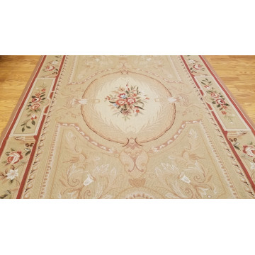6 x 9 Hand woven French Needlepoint Portuguese Aubusson 100% wool Area rug Mon-200022 Montaage Inc. image 7