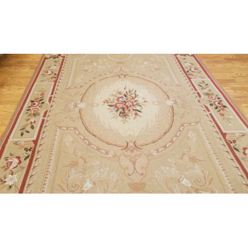 6 x 9 Hand woven French Needlepoint Portuguese Aubusson 100% wool Area rug Mon-200022 Montaage Inc. image 8